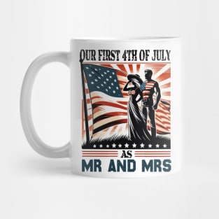 Our First 4th Of July as MR & Mrs Patriot Couple USA Flag Mug